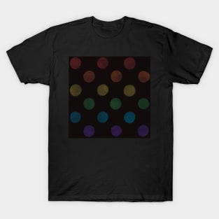 Rainbow Watercolour Dots - Black T-Shirt